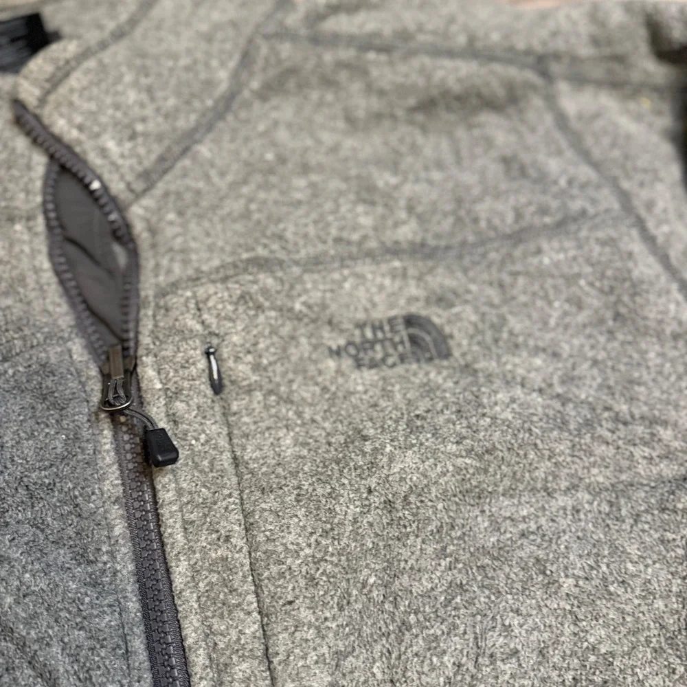The North Face Gordon Lyons Full Zip Fleece Jacket Mens XL Heather Grey Sweater